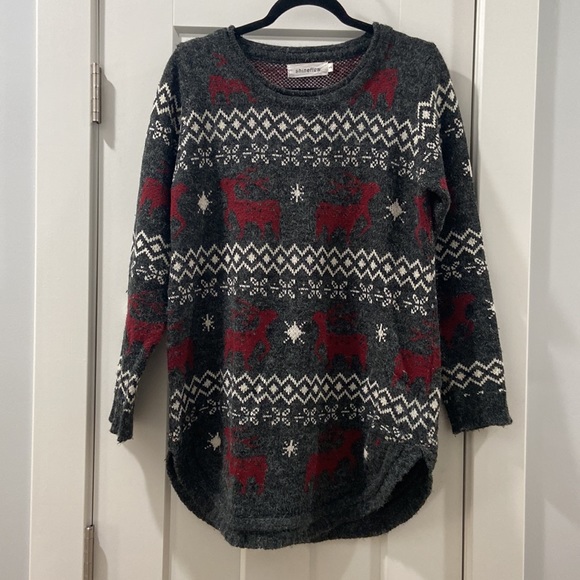 Shineflow Women's Reindeer Snowflake Midi Christmas Pullover Sweater Small EUC - Picture 2 of 13